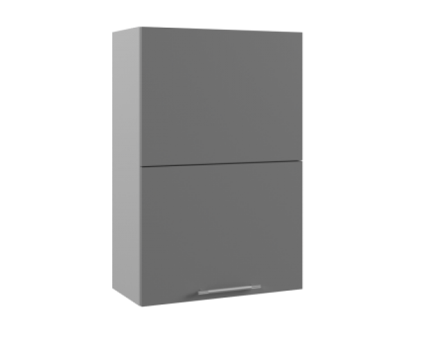 Тренто ВПГПМ 600 шкаф верхний с подъемным механизмом высокий (Белый Эмалит/корпус Серый)