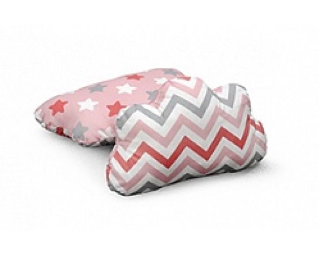 Подушка Облако Зигзаг коралловый/Пряники коралловый