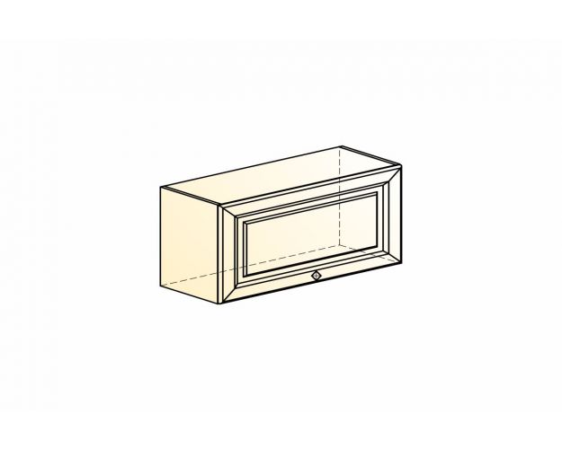Монако Шкаф навесной L800 Н360 (1 дв. гл.гориз.) (Белый/Айвори матовый)
