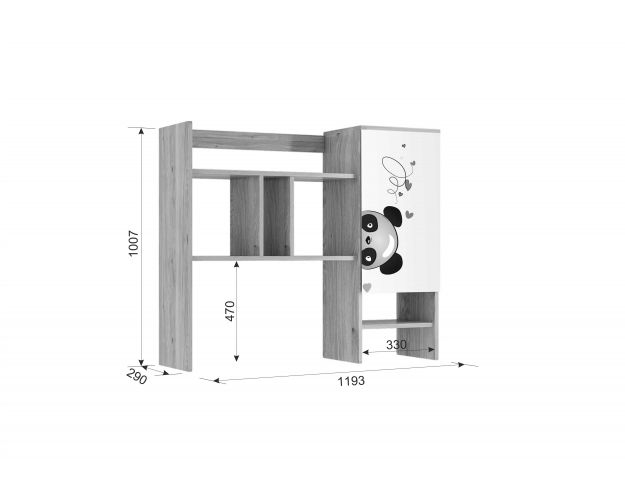 Панда Надстройка для стола 28.01 (дуб мария/белый)